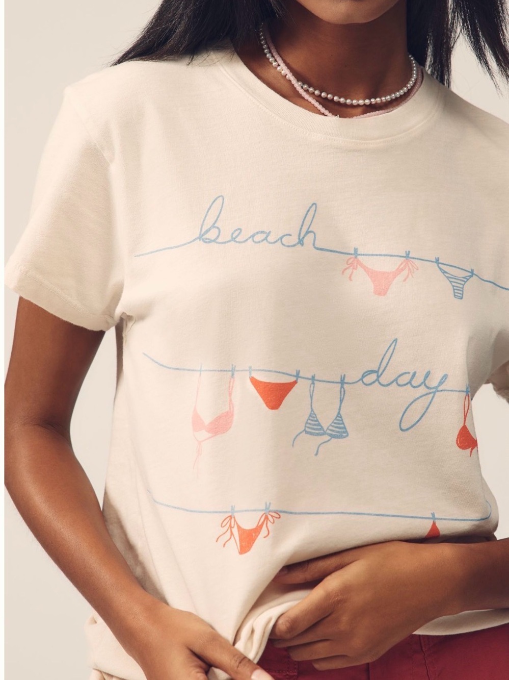 Anthro beach day shirt large